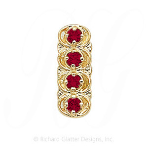 GS048 G - 14 Karat Gold Garnet Slide 